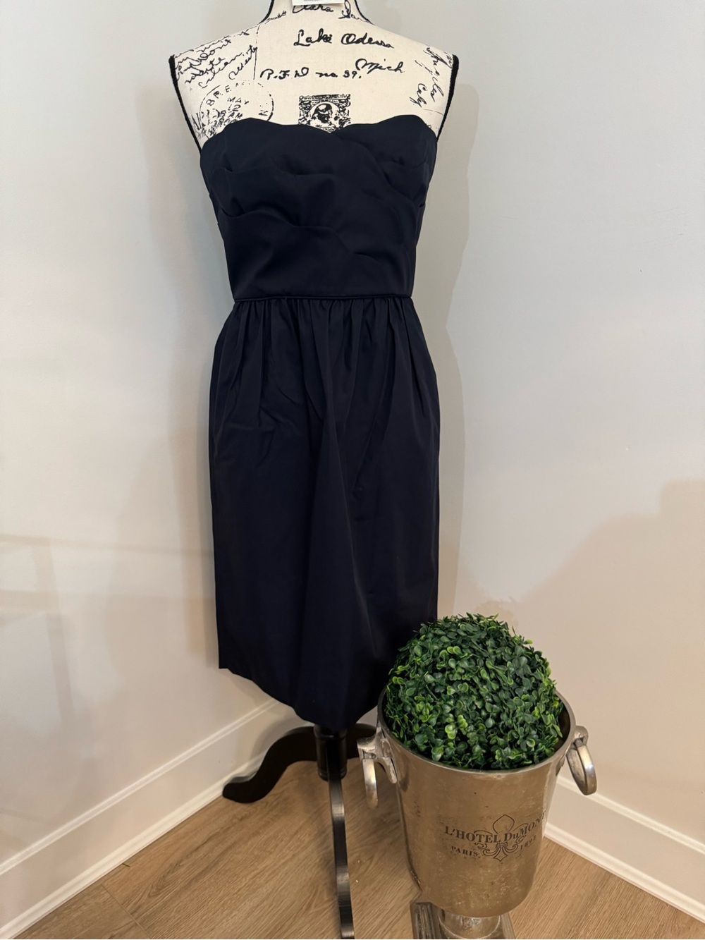J. Crew Collection Women’s Strapless Party Wedding Guest Dress Navy Blue Size 4